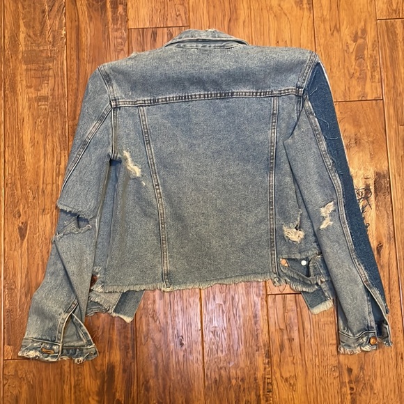 Zara TRF Denim Distressed Jacket - Picture 2 of 2